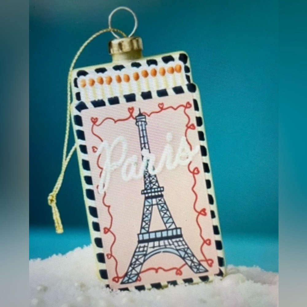 ❤️ ANTHROPOLOGIE FURBISH STUDIO MATCHBOOK GLASS PARIS ORNAMENT NEW
